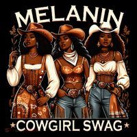 Melanin Cow African Melanin Cowgirl Swag Black History Kids T-Shirt