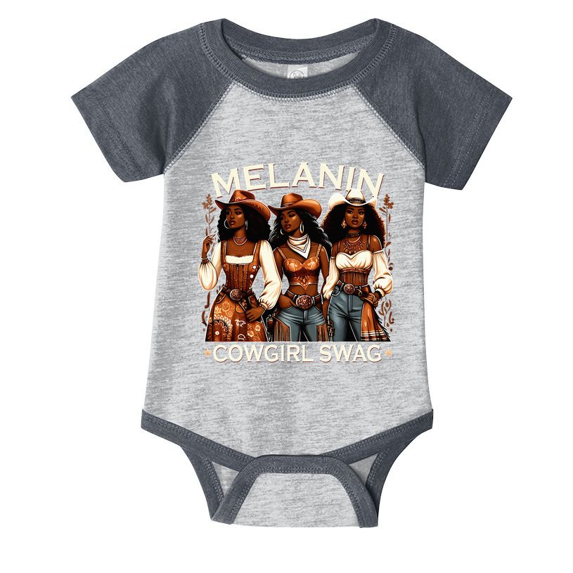 Melanin Cow African Melanin Cowgirl Swag Black History Infant Baby Jersey Bodysuit