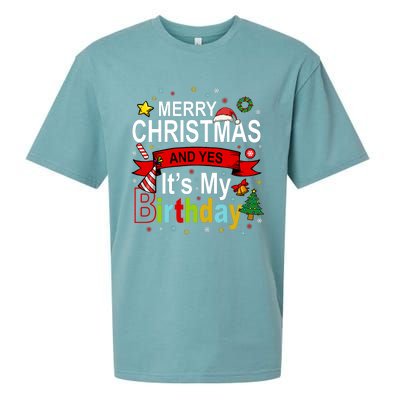 Merry Christmas And Yes ItS My Birthday Gift Sueded Cloud Jersey T-Shirt