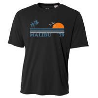 Malibu California Beach Retro Sun Surfing 70S Gift Cooling Performance Crew T-Shirt