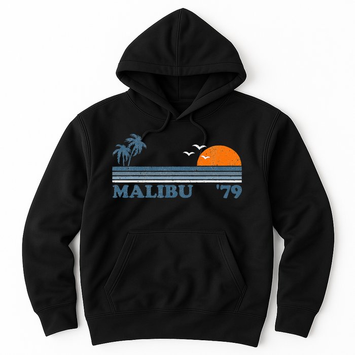 Malibu California Beach Retro Sun Surfing 70S Gift Hoodie