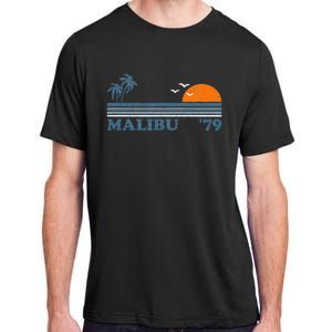 Malibu California Beach Retro Sun Surfing 70S Gift Adult ChromaSoft Performance T-Shirt