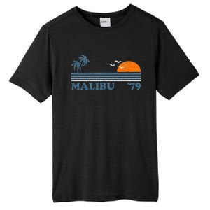 Malibu California Beach Retro Sun Surfing 70S Gift Tall Fusion ChromaSoft Performance T-Shirt