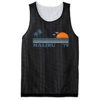 Malibu California Beach Retro Sun Surfing 70S Gift Mesh Reversible Basketball Jersey Tank