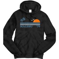 Malibu California Beach Retro Sun Surfing 70S Gift Tie Dye Hoodie