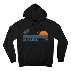 Malibu California Beach Retro Sun Surfing 70S Gift Tall Hoodie