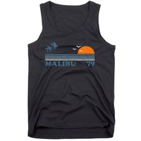 Malibu California Beach Retro Sun Surfing 70S Gift Tank Top