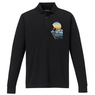 Mountain Climber Boulder Sports Hobby Rock Climbing Performance Long Sleeve Polo