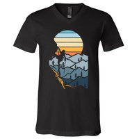 Mountain Climber Boulder Sports Hobby Rock Climbing V-Neck T-Shirt