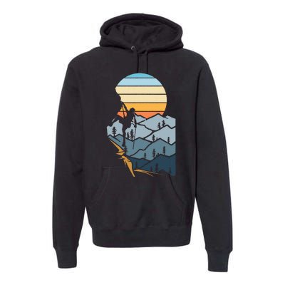 Mountain Climber Boulder Sports Hobby Rock Climbing Premium Hoodie