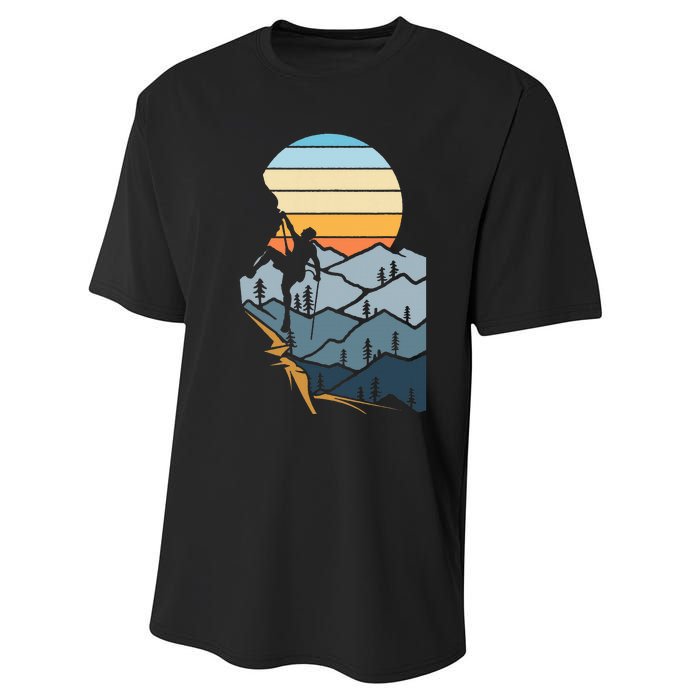 Mountain Climber Boulder Sports Hobby Rock Climbing Performance Sprint T-Shirt