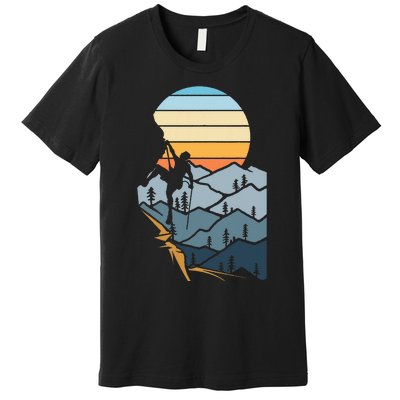 Mountain Climber Boulder Sports Hobby Rock Climbing Premium T-Shirt