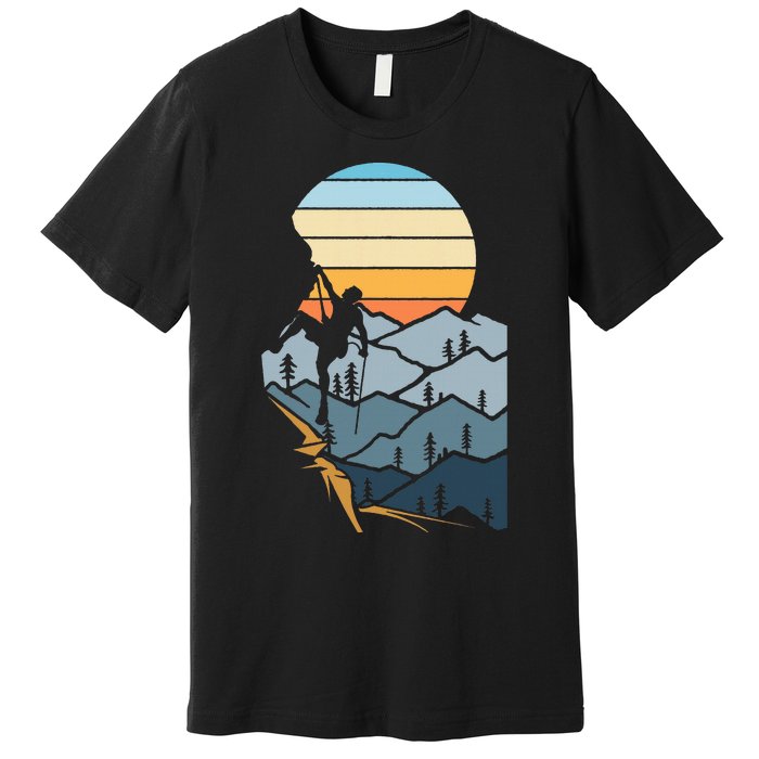 Mountain Climber Boulder Sports Hobby Rock Climbing Premium T-Shirt