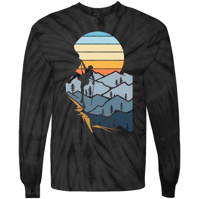 Mountain Climber Boulder Sports Hobby Rock Climbing Tie-Dye Long Sleeve Shirt