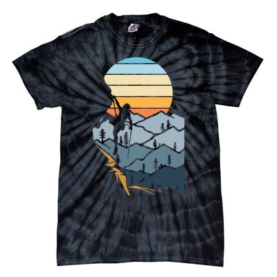 Mountain Climber Boulder Sports Hobby Rock Climbing Tie-Dye T-Shirt