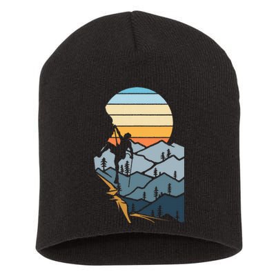 Mountain Climber Boulder Sports Hobby Rock Climbing Short Acrylic Beanie