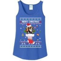 Merry Christmas Beagle In Sock Dog Funny Ugly Xmas Cool Gift Ladies Essential Tank