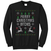 Merry Christmas Bitches Funny Reindeer Ugly Christmas Funny Sweatshirt