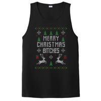 Merry Christmas Bitches Funny Reindeer Ugly Christmas Funny PosiCharge Competitor Tank