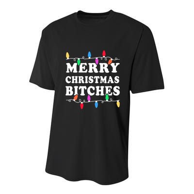 Merry Christmas Bitches Inappropriate Christmas Youth Performance Sprint T-Shirt