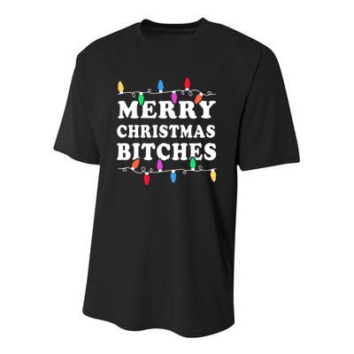 Merry Christmas Bitches Inappropriate Christmas Youth Performance Sprint T-Shirt