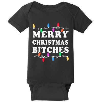 Merry Christmas Bitches Inappropriate Christmas Baby Bodysuit