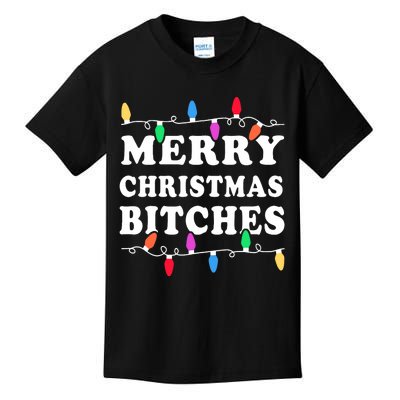 Merry Christmas Bitches Inappropriate Christmas Kids T-Shirt