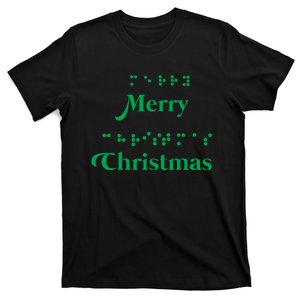 Merry Christmas Braille Alphabet Dots Xmas Top Holiday Gifts Long Sleeve T-Shirt