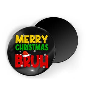 Merry Christmas Bruh Xmas Santa Claus Snow Flake Magnet