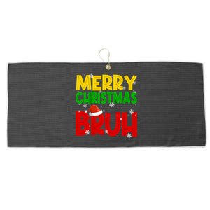 Merry Christmas Bruh Xmas Santa Claus Snow Flake Large Microfiber Waffle Golf Towel