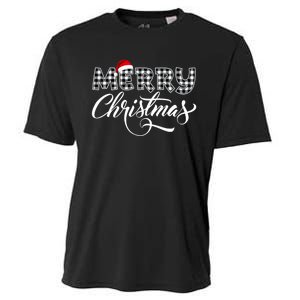 Merry Christmas Buffalo Black And White Plaid Cooling Performance Crew T-Shirt