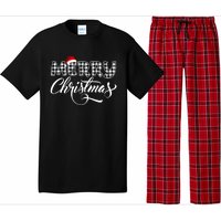 Merry Christmas Buffalo Black And White Plaid Pajama Set