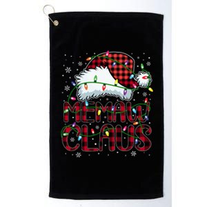 Merry Christmas Buffalo Plaid Red Santa Hat Memaw Claus Long Sleeve Platinum Collection Golf Towel