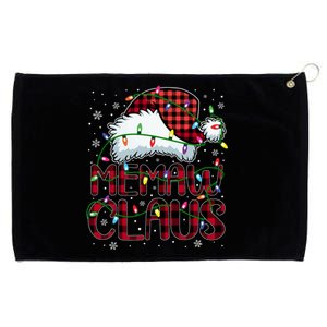 Merry Christmas Buffalo Plaid Red Santa Hat Memaw Claus Long Sleeve Grommeted Golf Towel