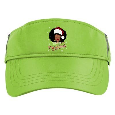 Merry Christmas Buffalo Plaid Queen Santa Afro American Xmas Gift Adult Drive Performance Visor