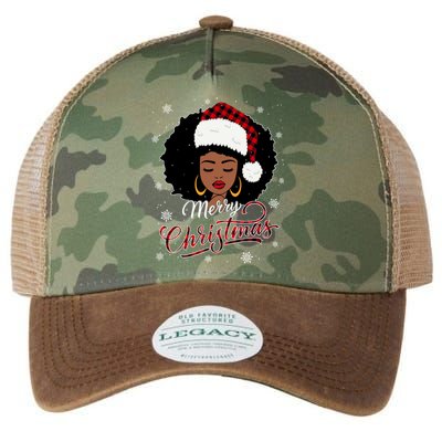 Merry Christmas Buffalo Plaid Queen Santa Afro American Xmas Gift Legacy Tie Dye Trucker Hat