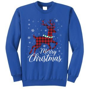 Merry Christmas Buffalo Plaid Reindeer Xmas Family Gift Sweatshirt