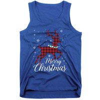 Merry Christmas Buffalo Plaid Reindeer Xmas Family Gift Tank Top