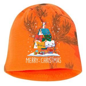 Merry Christmas Books Tree Xmas Book Lovers Gift Kati - Camo Knit Beanie