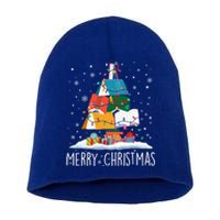 Merry Christmas Books Tree Xmas Book Lovers Gift Short Acrylic Beanie