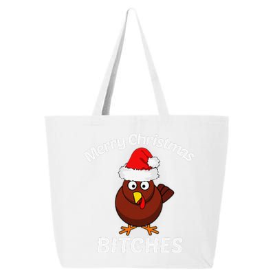 Merry Christmas Bitches Funny Turkey Offensive Gift 25L Jumbo Tote