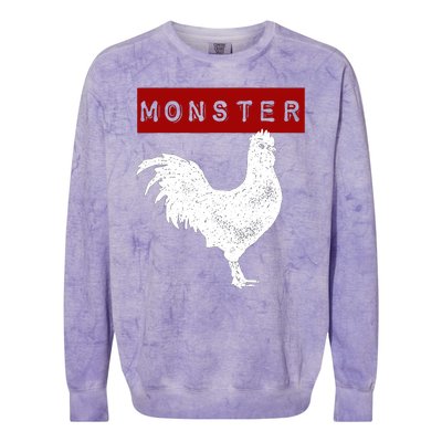 Monster Cock Big Dick Energy Funny Chicken Gift Colorblast Crewneck Sweatshirt