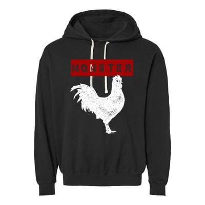 Monster Cock Big Dick Energy Funny Chicken Gift Garment-Dyed Fleece Hoodie