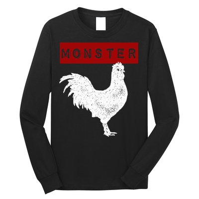 Monster Cock Big Dick Energy Funny Chicken Gift Long Sleeve Shirt