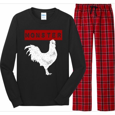 Monster Cock Big Dick Energy Funny Chicken Gift Long Sleeve Pajama Set