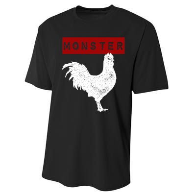 Monster Cock Big Dick Energy Funny Chicken Gift Performance Sprint T-Shirt