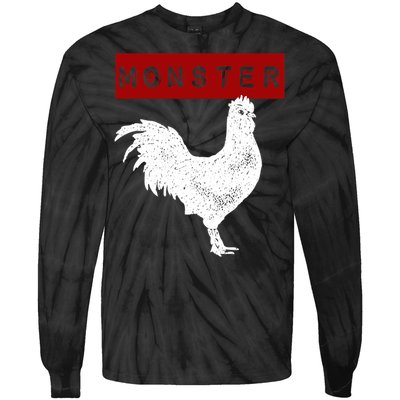 Monster Cock Big Dick Energy Funny Chicken Gift Tie-Dye Long Sleeve Shirt