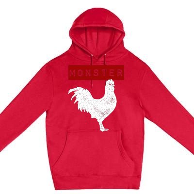 Monster Cock Big Dick Energy Funny Chicken Gift Premium Pullover Hoodie