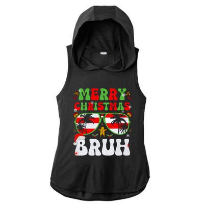 Merry Christmas Bruh Xmas Santa Claus Snow Groovys Boy Ladies PosiCharge Tri-Blend Wicking Draft Hoodie Tank