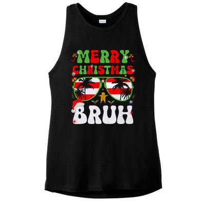 Merry Christmas Bruh Xmas Santa Claus Snow Groovys Boy Ladies PosiCharge Tri-Blend Wicking Tank